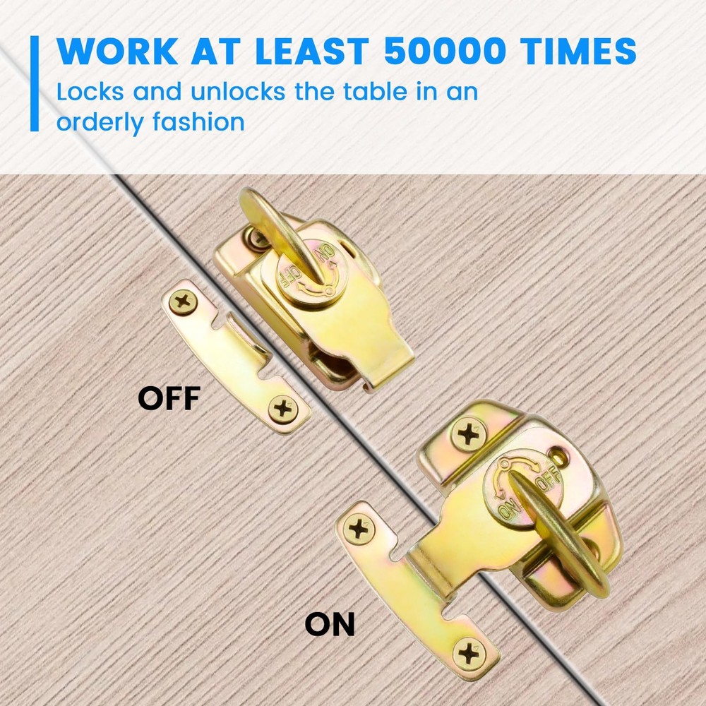SDTC Tech 2 Pack Dining Table Locks Metal Spring Leaf Buckle Yellow
