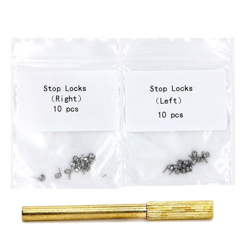 20pc + 1 Tool Dental Orthodontic Acticity Crimpable Hooks Stops Locks Left+Right