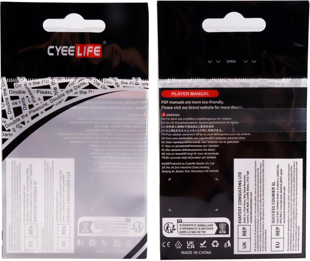 CyeeLife 2BA Thread Soft Tip Dart Point 200 Pack, Accessory - Black