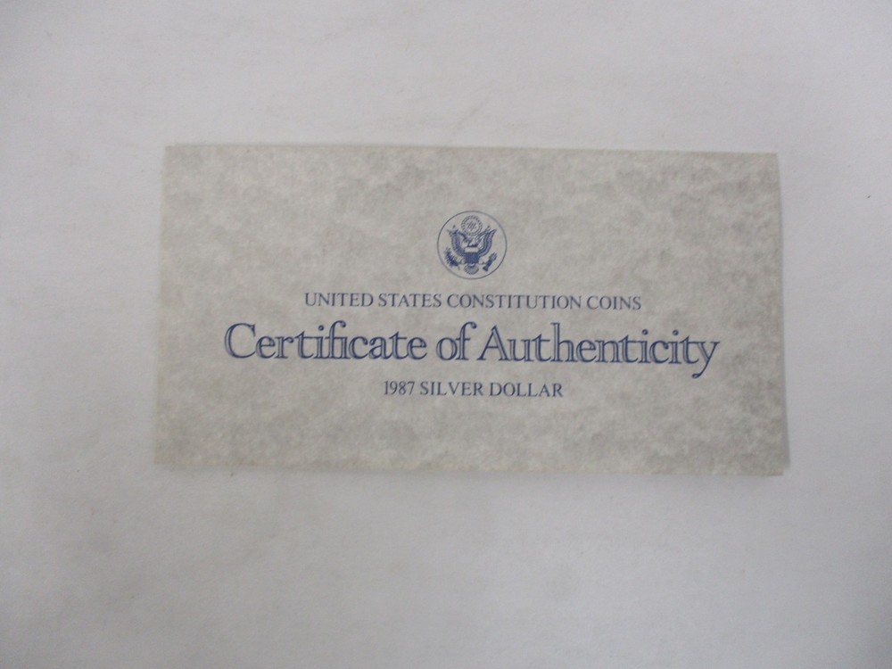 EMPTY BOX For 1987 Constitution Proof Silver Dollar Coin