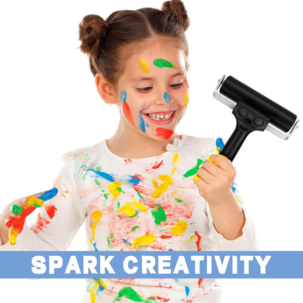 6 Pack 4" Rubber Brayer Roller Hard Rubber Rollers Crafting Printing Printmaking