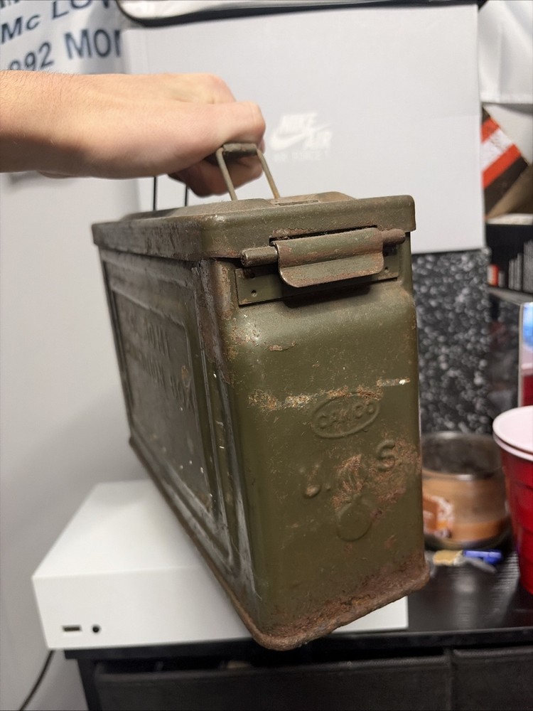 Old Millitary Ammo Box Metal Case