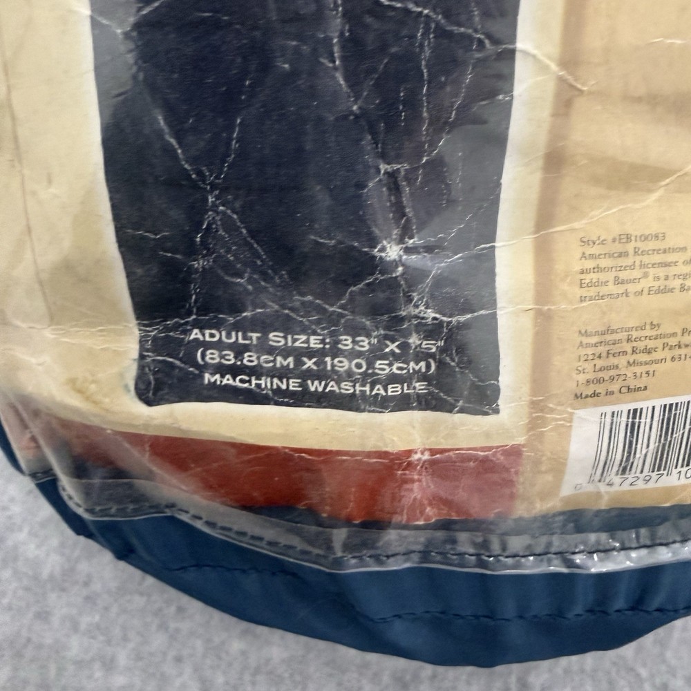 Eddie Bauer Rectangular Sleeping Bag 40°F Non-Allergenic 33"x 75" Blue