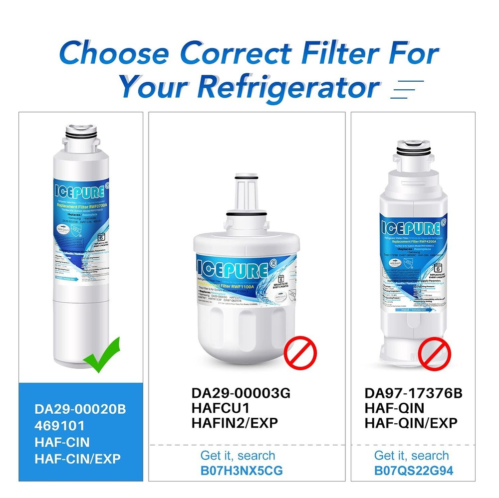 Compatible With Samsung RF23HCEDBWW/AA 46-9101 DA29-00019A Water Filter 4 Pack