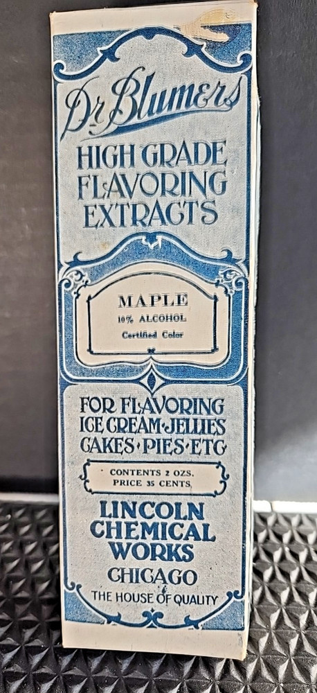 1920s Vintage. Dr. Blumer's EXTRACT. 2 Boxes. Maple/ Vanilla. Empty