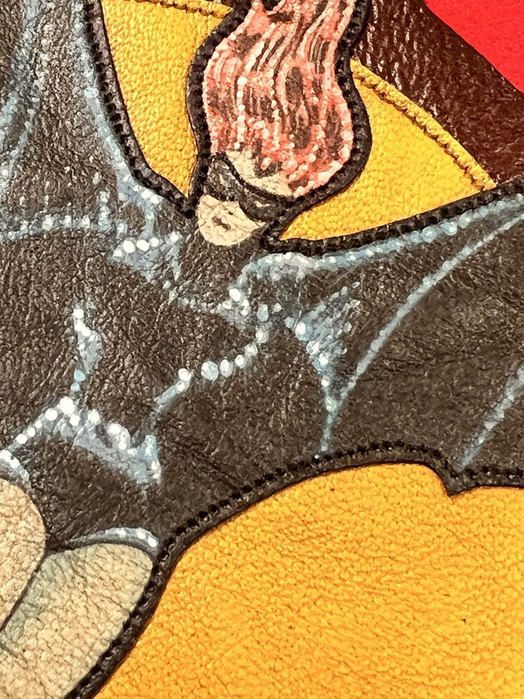 WWII "VF(N) -90" ("Bats") USN Night Fighter LEATHER JACKET PATCH, Multi-layer