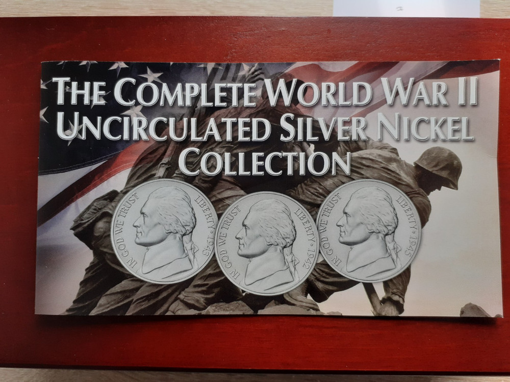 Complete WWII Uncirculated Silver Nickel Collection.