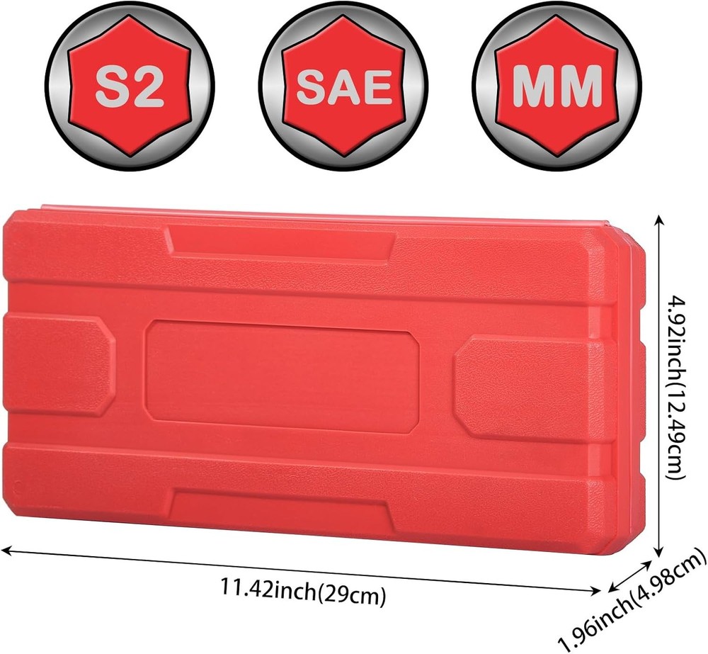 Hex Bit Socket Set 32-Piece, Allen Socket Set, 1/4'', 3/8”& 1/2'' Hex Drive