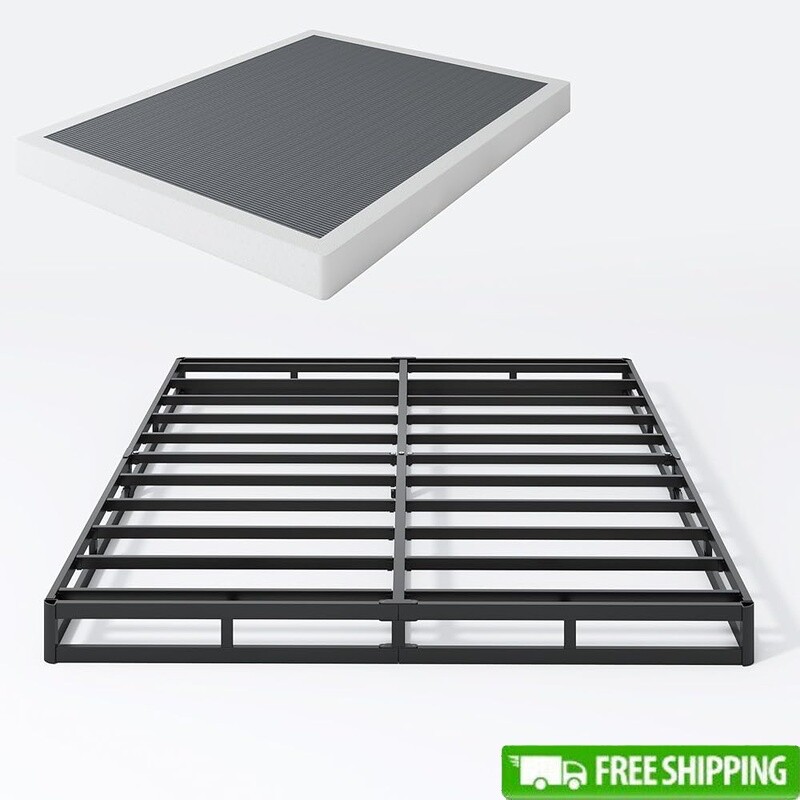 5" Queen Box Spring Bed Base No Noise Easy Assembly Mattress Foundation Durable