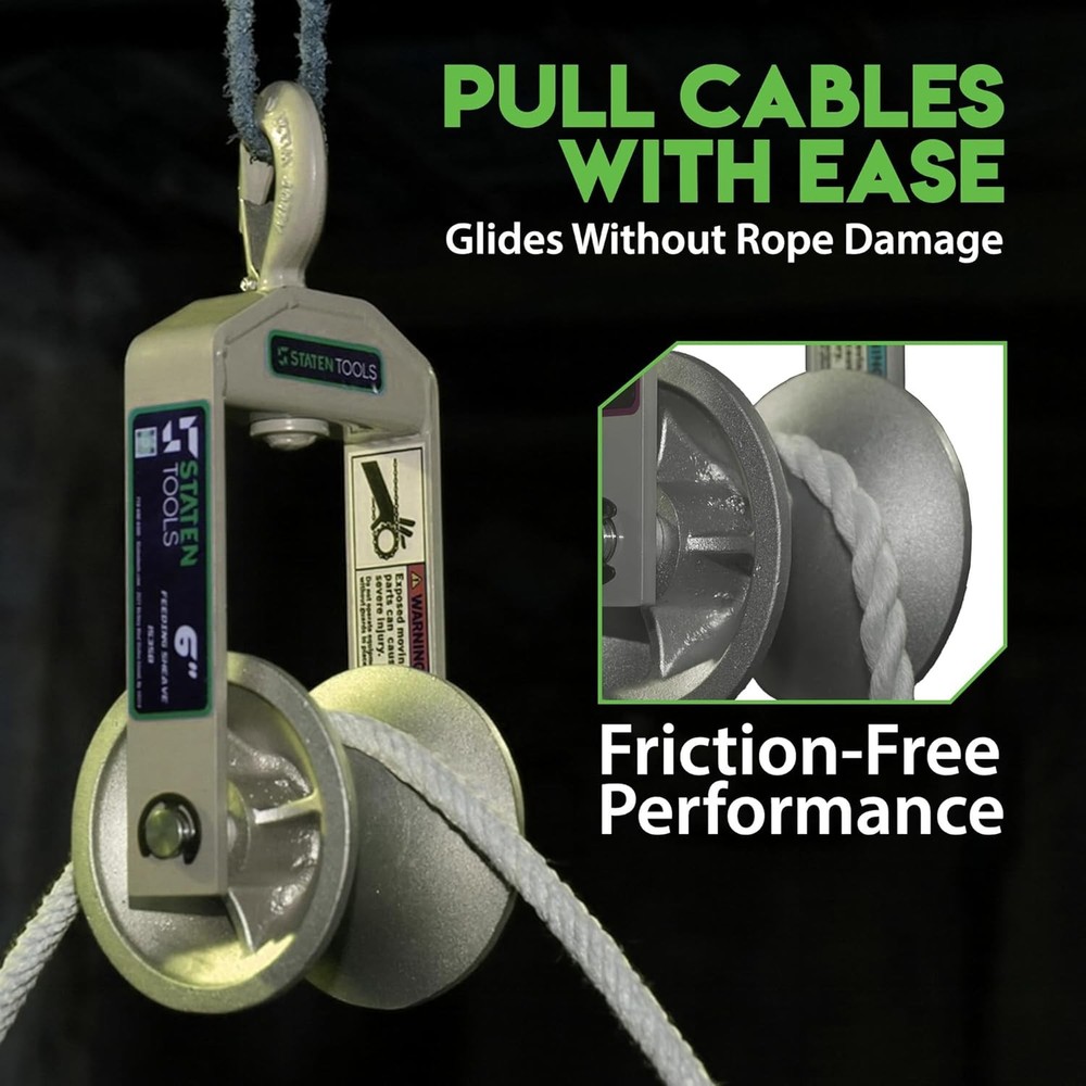 6" Diameter Hook Sheave, Cable Puller Sheave,Hook,Wire,Rope For Greenlee Pullers