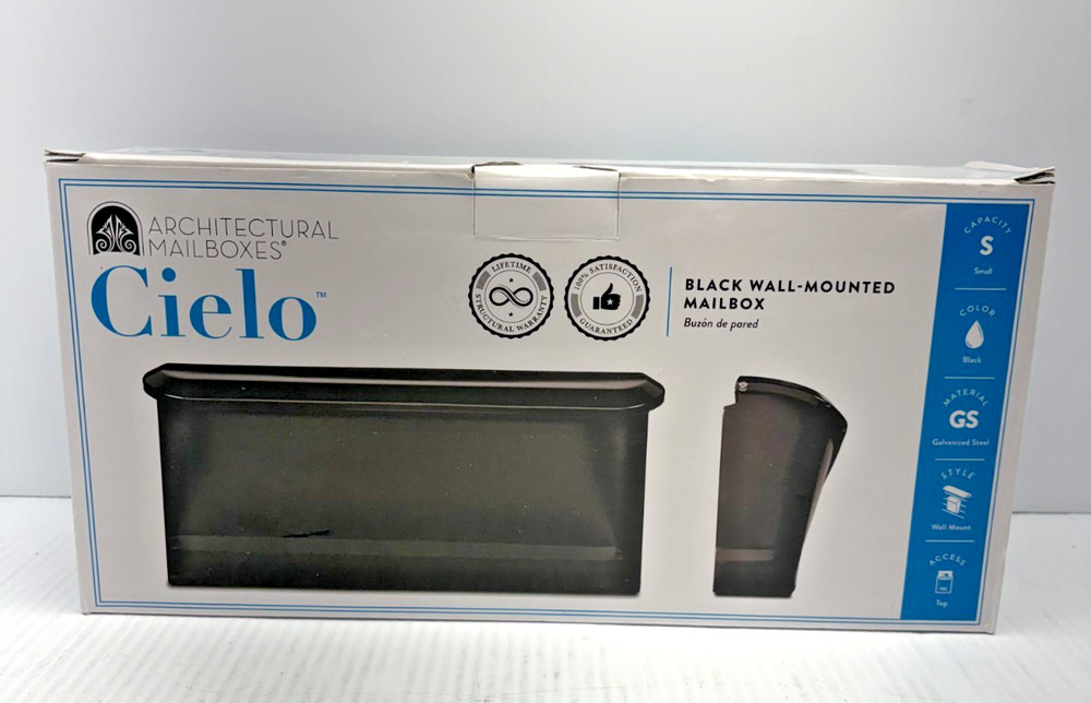 Architectural Mailboxes Cielo Black Wall Mounted Mailbox 2682B-10