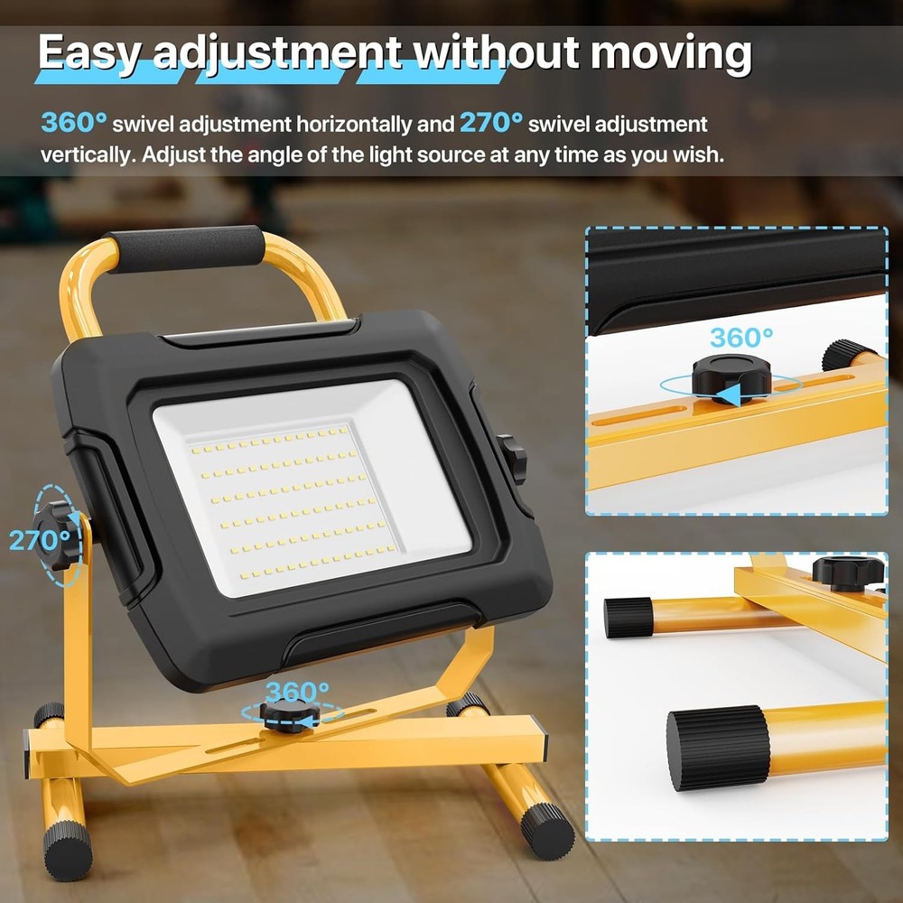 HYPERLITE 1pack LED Construction String Lights 100FT Bundle 1pack LED Work Light