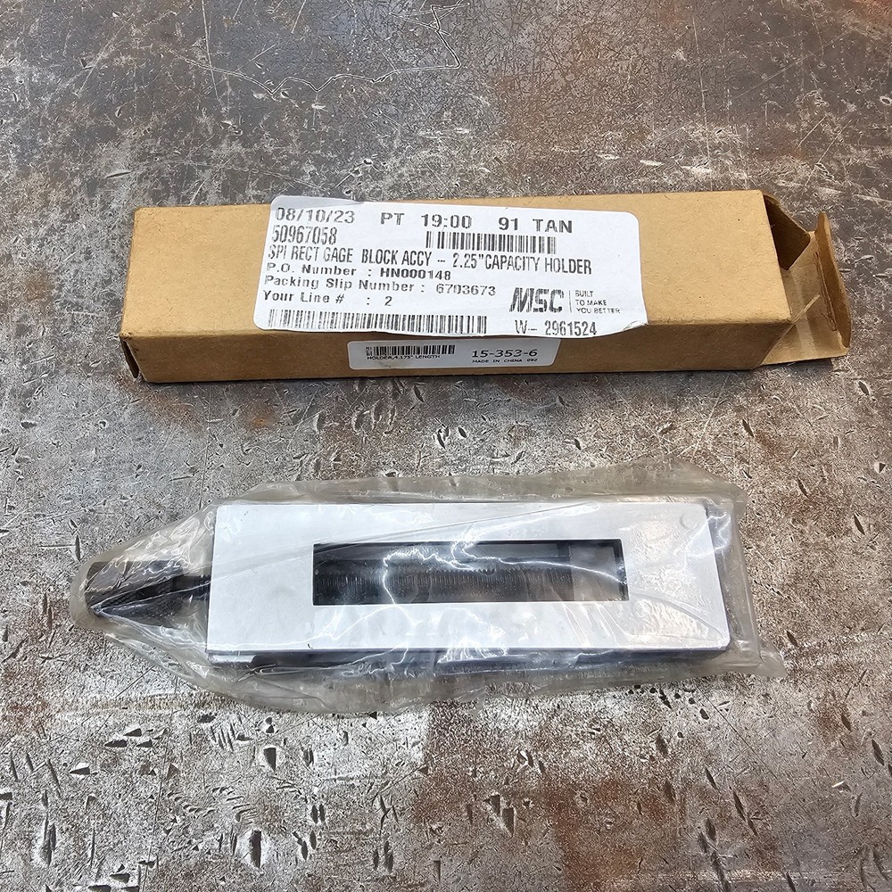 SPI 2.25" Capacity 4.175" OAL Rectangular Gage Block Stack Holder 15-353-6 #3