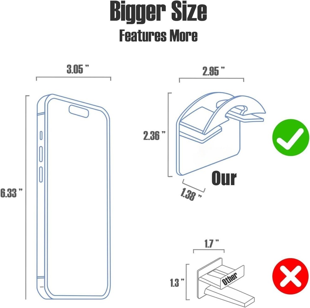 Baseball Hat Holder for Wall, Adhesive Racks 10 Pack, Clear