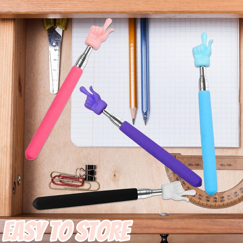 4Pcs Telescopic Teachers Pointer, Mini Extendable Hand Pointer Finger...