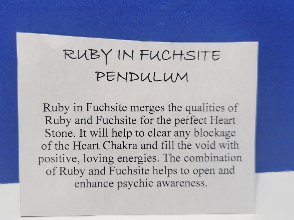 Vintage Ruby in Fuchsite Pendulum for Dowsing