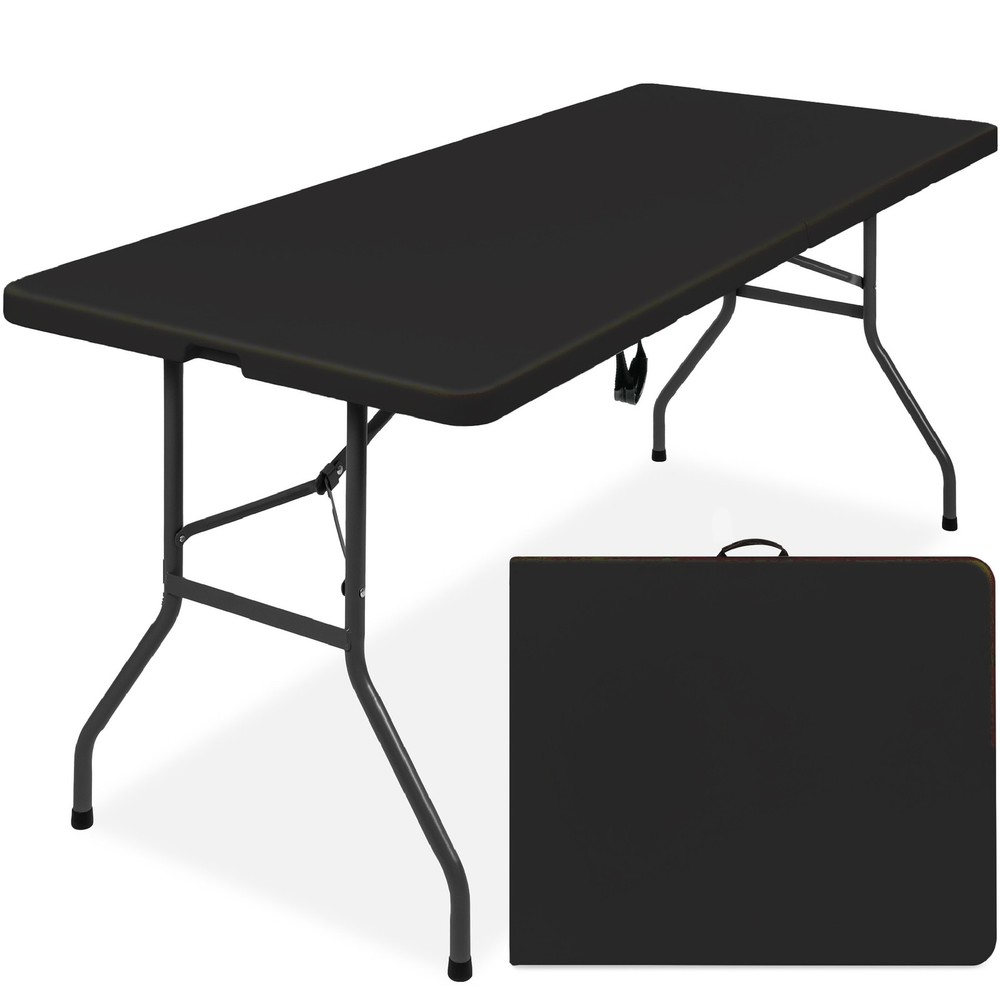 Best Choice Products Portable Folding Plastic Dining Table w/ Handle Lock - 6ft
