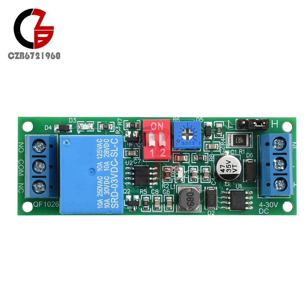 DC4-30V Power Adjustable Delay Relay Timer Control Module Trigger Delay Switch