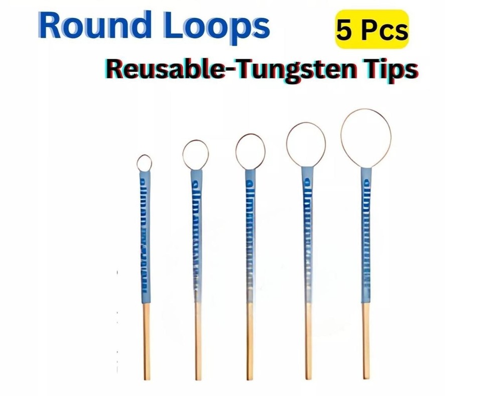 Assorted Loop Electrode Set – 5 Pcs Electrosurgical Tips, Reusable Free ship USA
