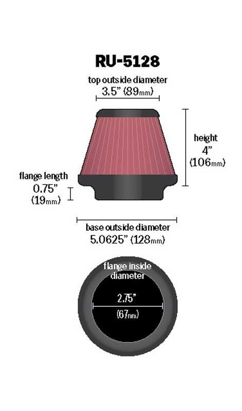 High-Flow Original Lifetime Universal Clamp-On Air Filter: High Performance,