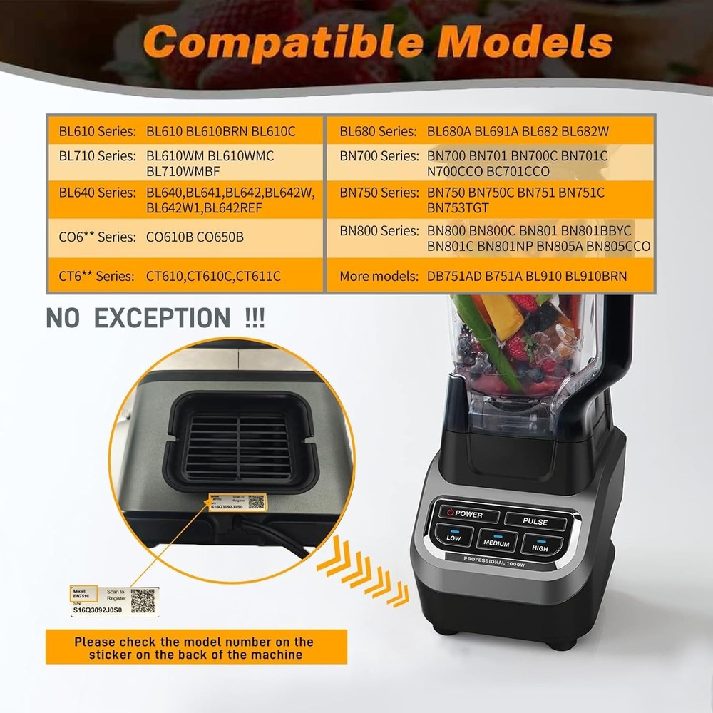 Ninja Blender Replacement Locking Lid - Clear Polycarbonate