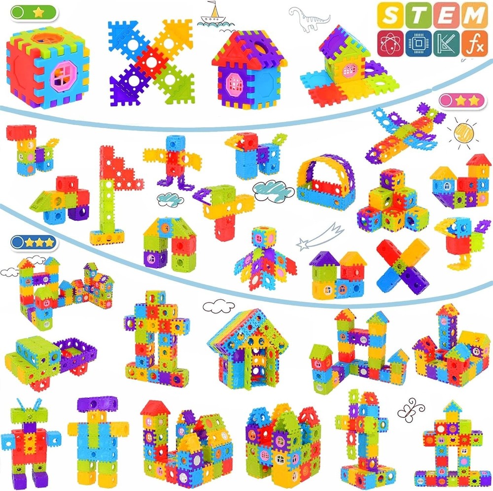 180 Pcs Interlocking Blocks Set - Ignite Imagination & Promote STEM Learning