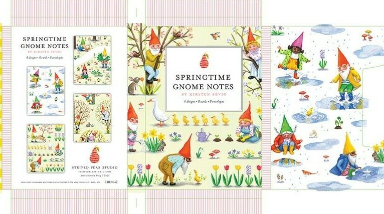 Springtime Gnome Notes Notecards Set, NEW