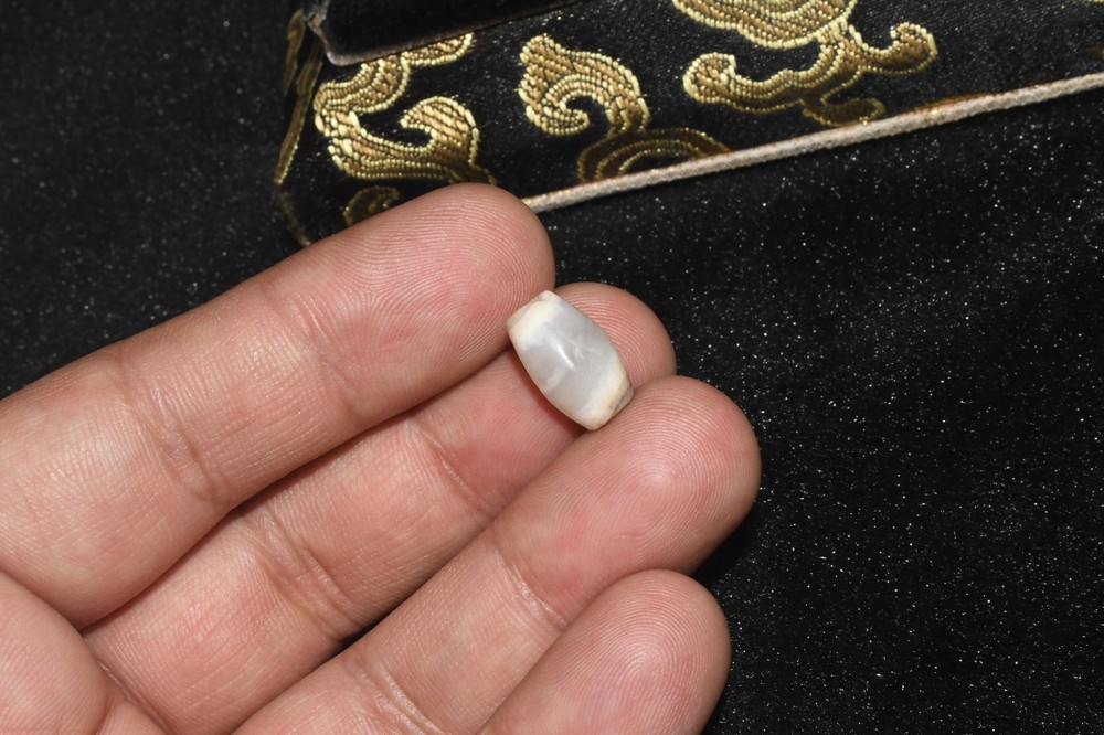 Authentic Ancient Central Asian Banded Agate Stone Bead with Eye