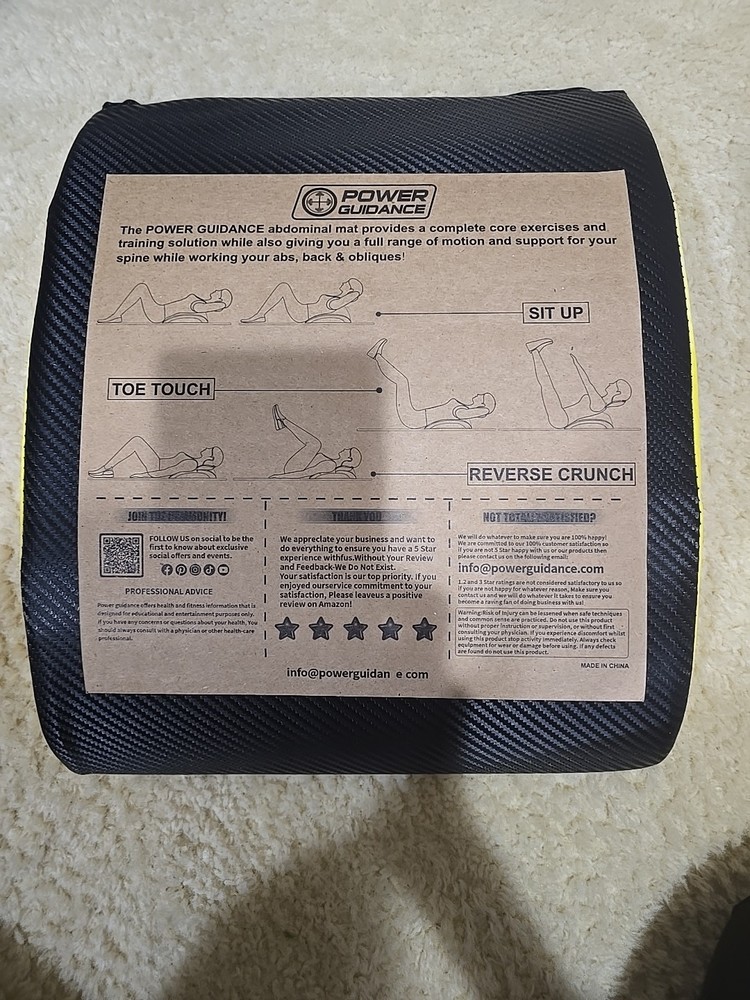 Ab Exercise Mat - Sit Up Pad - Abdominal & Core Trainer Mat for Full Range of...