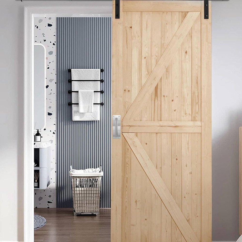 Door Pull Handle with Plate Stainess Steel Heavy Duty Barn Door Handle Push Pull