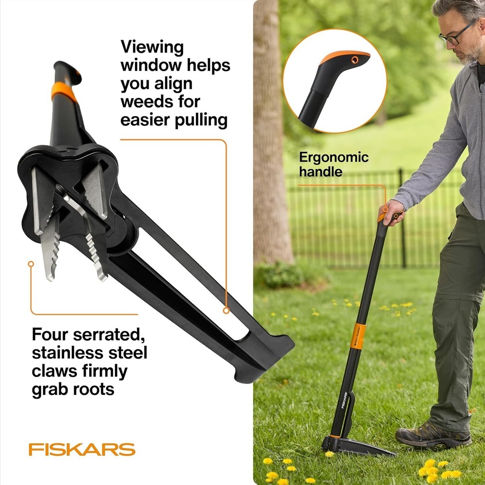 4-Claw Stand Up Weed Puller Tool, Gardening Hand Weeding Tool with 39" Long E...