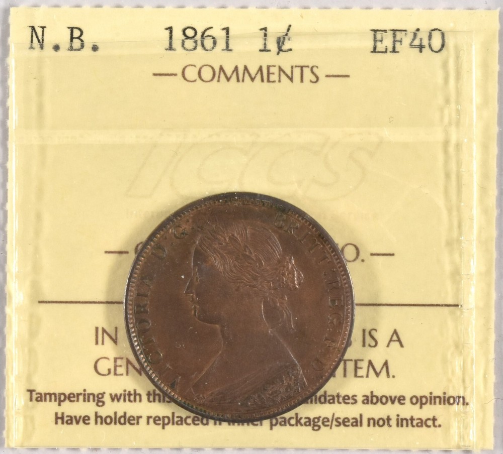 New Brunswick 1861 One Cent ICCS EF40
