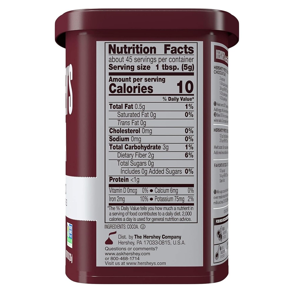 HERSHEY'S Natural Unsweetened Cocoa Powder Can, 8 oz