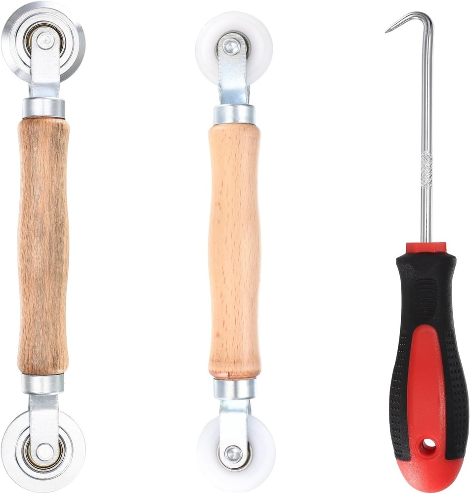 Window Screen Repair Tool Set with Roller Hooks