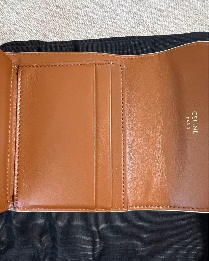 CELINE Tri fold Wallet White From Japan