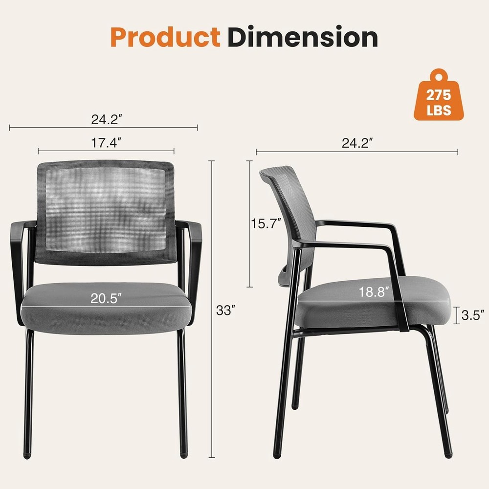 Mesh Back Stacking Arm Chairs Upholstered Fabric Stacking Chairs Sturdy Metal