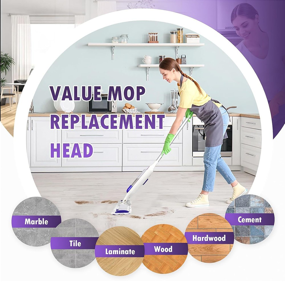 Disposable Power Mop Multi-Surface Mopping Pad Refills, 12 Count Mop Heads NEW