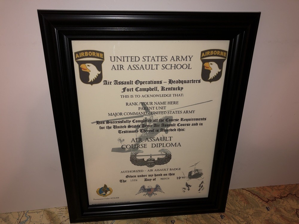 AIR ASSAULT COURSE DIPLOMA (COMMEMORATIVE CERTIFICATE)