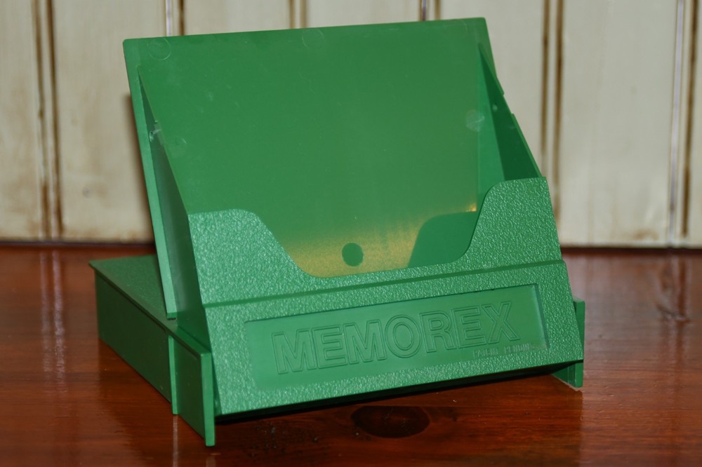 Vintage MEMOREX 5.25 Floppy Disk Computer Software Storage Box Case Green