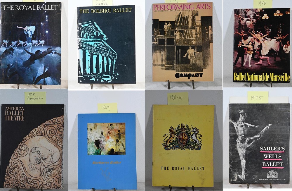 8 Vintage BALLET Programs, Various Dates 1955-80 BARYHSNIKOV, FONTEYN, NUREYEV