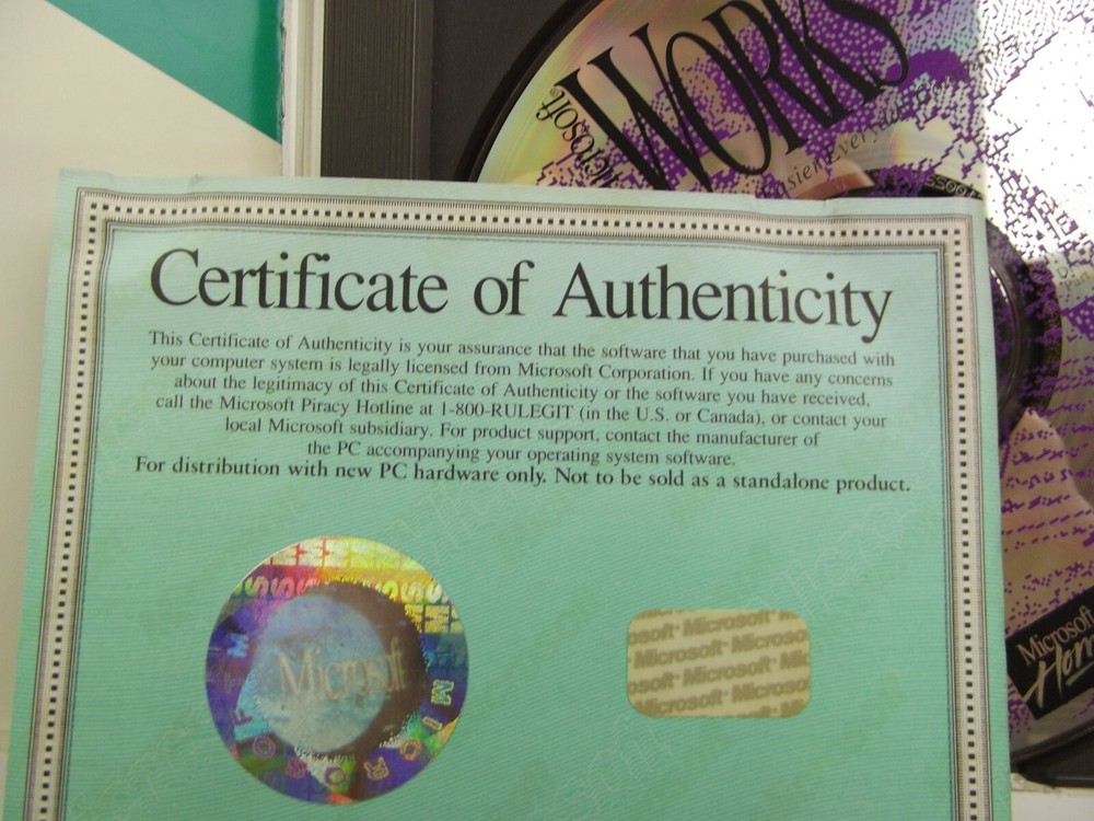 Microsoft Works CD-ROM Microsoft Home COA