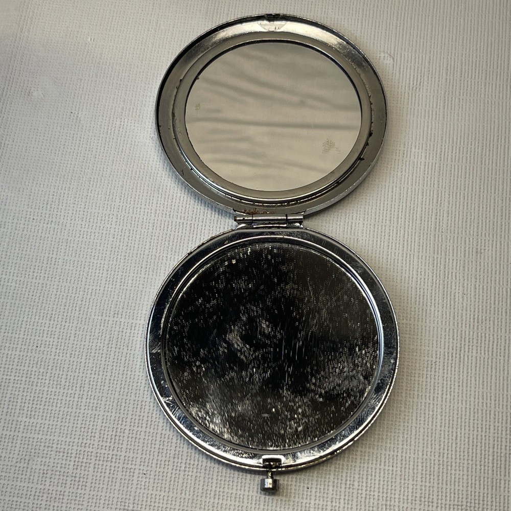 Seattle Compact Folding Vanity Mirror Used Silver Tone