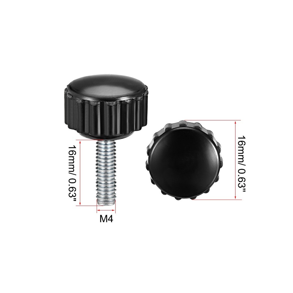 M4 x 16mm Male Thread Knurled Locking Knobs 12pcs