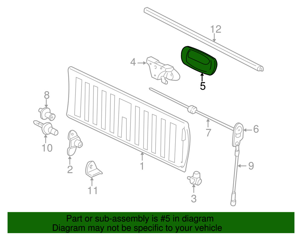Genuine GM Black Tailgate Handle Bezel 15228539