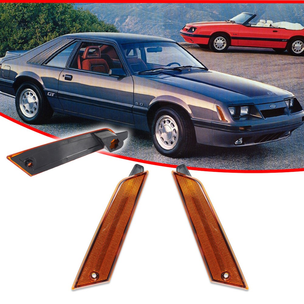 NEW! 1979 - 1986 Mustang FRONT SIDE MARKER LIGHT ASSEMBLY PAIR Left & Right side