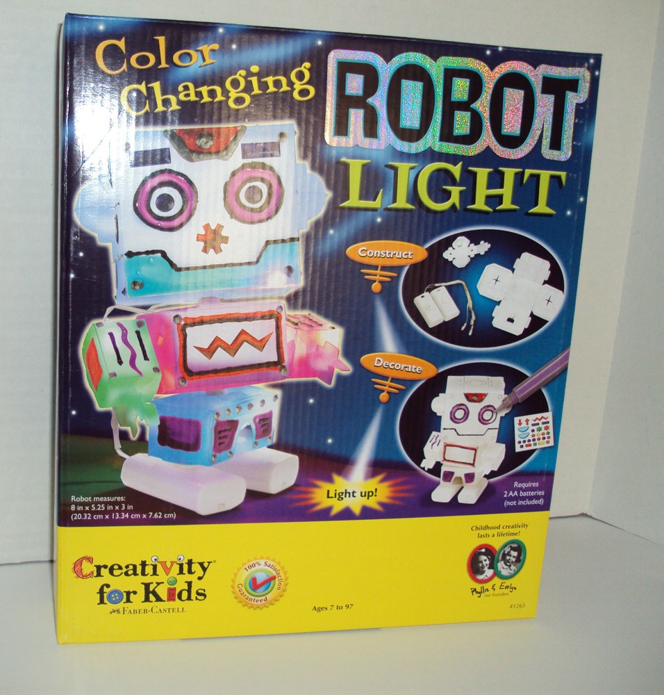 Creativity For Kids LED Color Changing Robot Light Construct, Decorate, Light Up