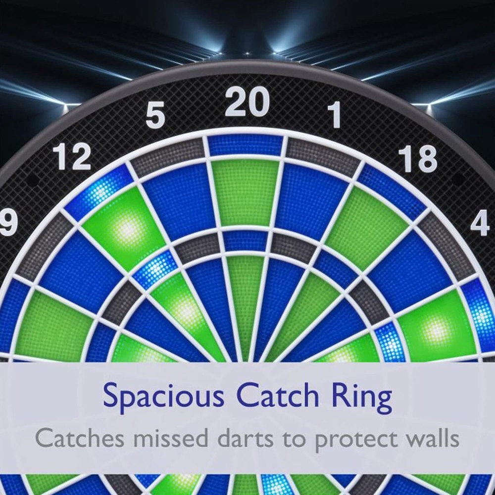 Ion Electronic Dartboard, Illuminated Segments, Light Based Games