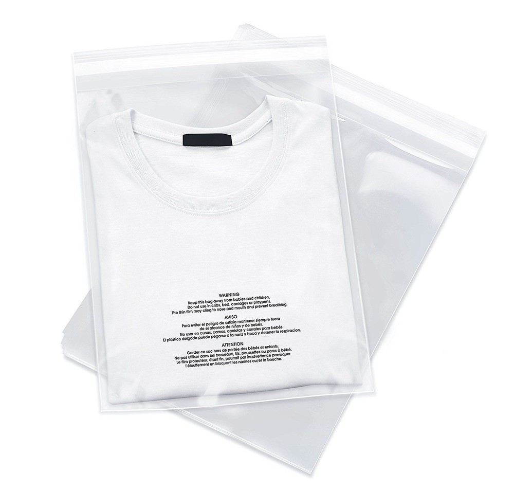 2000 8x10 Poly Bags Resealable Suffocation Warning Clear Merchandise 1.5 mil