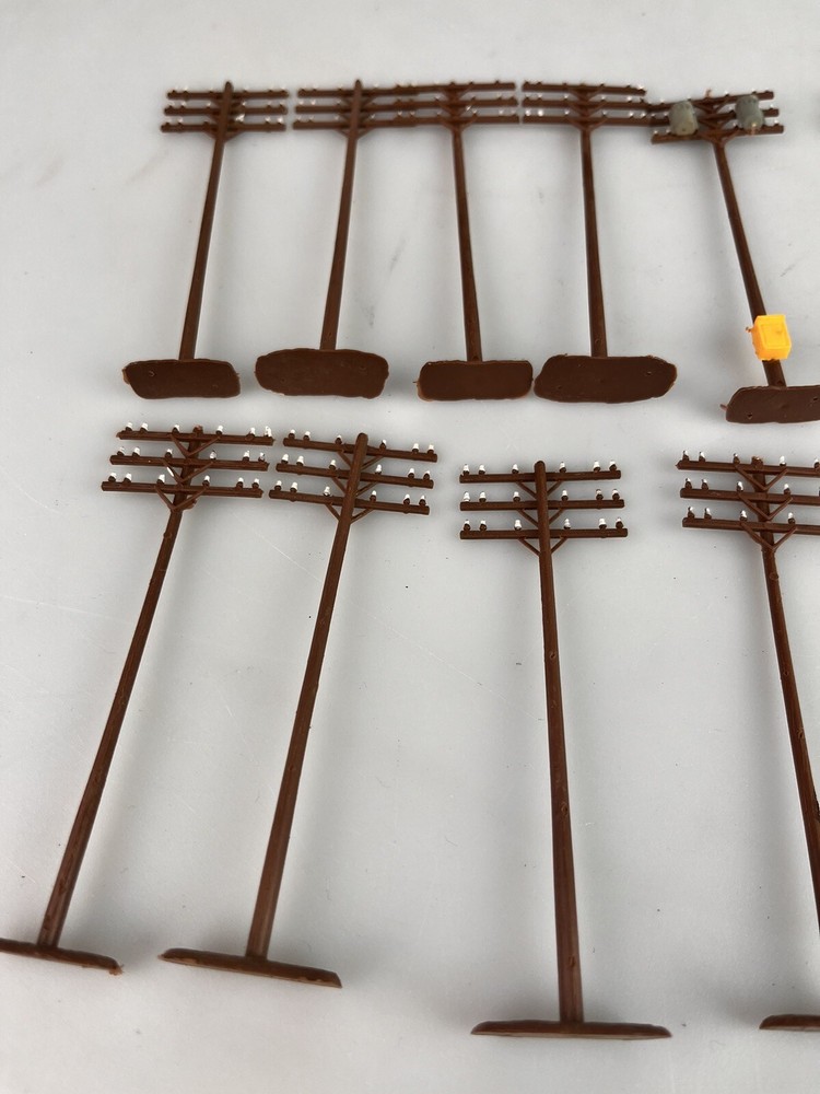 ELECTRICAL POLES HO SCALE, 11 TOTAL, 4" IN HEIGHT