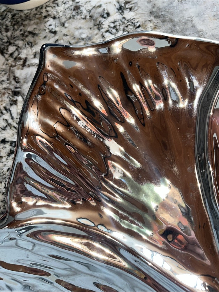 Silver Orchid Plate Large Beautiful
